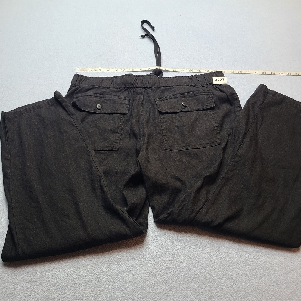 KUT from the Kloth Linen Blend Pants Womens XL Black Excellent Wide Leg - Picture 7 of 8